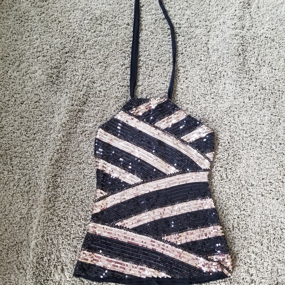 2B BeBe Sequin Halter Top
